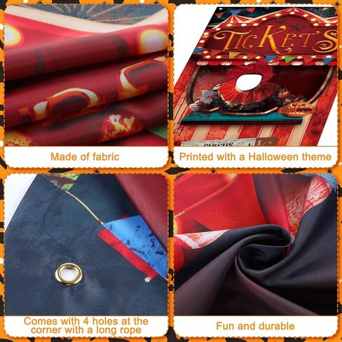 Lenwen Halloween Carnival Circus Theme Party Decorations Halloween Carnival Photo Door Banner Ticket Booth Backdrop Props Carnival Photo Games Booth Props Carnival Photo Backdrop for Halloween Supply in Saudi Arabia