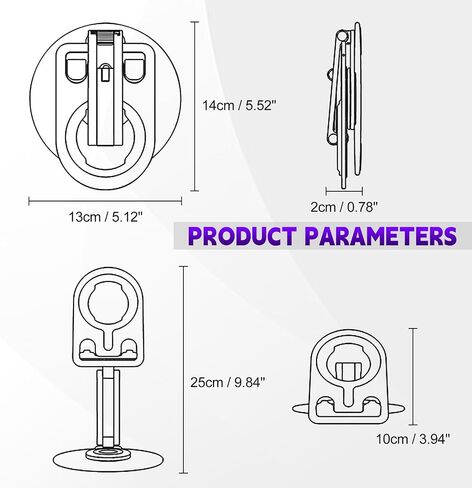 UCINNOVATE Cell Phone Stand for Desk, Adjustable Height and Angle Aluminum Charging Holder Dock for Magsafe Charger, Compatible with iPhone 15/14/13/12 Series[Charger Not Included] in Saudi Arabia