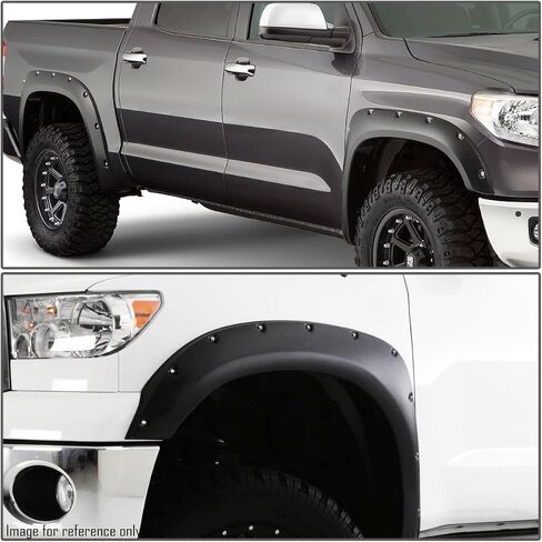 DNA Motoring WF-TD07-MBK جيب برشام نمط الجانب الحاجز عجلة مشاعل 4 قطعة/المجموعة متوافق مع 07-13 تندرا in Kuwait