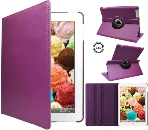 حافظة لجهاز ipad 4th / 3rd / 2nd Generation 9.7 بوصة (طراز قديم منذ 11 عامًا) موديل A1458 A1430 A 1416 Md510ll /A Mc979ll/A مع واقي شاشة وحامل وأغطية ذكية تدعم الاستيقاظ/النوم باللون الأسود in Saudi Arabia