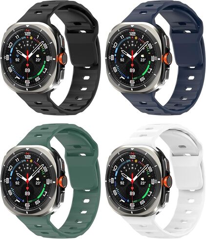 Seltureone 4 Pack Bands Compatible with Samsung Galaxy Watch Ultra Bands 47mm,Skin-Feeling Silicone Sport Strap,Women Men Band Replacement Straps Fit for Galaxy Watch Ultra（Black/Blue/Green/White） in Saudi Arabia