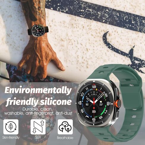 Seltureone 4 Pack Bands Compatible with Samsung Galaxy Watch Ultra Bands 47mm,Skin-Feeling Silicone Sport Strap,Women Men Band Replacement Straps Fit for Galaxy Watch Ultra（Black/Blue/Green/White） in Saudi Arabia