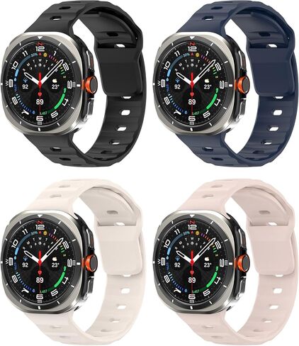 Seltureone 4 Pack Bands Compatible with Samsung Galaxy Watch Ultra Bands 47mm,Skin-Feeling Silicone Sport Strap,Women Men Band Replacement Straps Fit for Galaxy Watch Ultra（Black/Blue/Green/White） in Saudi Arabia