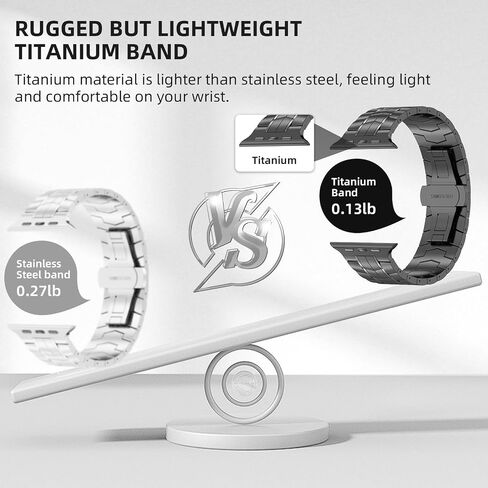 Titanium Band for Apple Watch Ultra 2&1-Grade 2 Titanium Band -Durable Lightweight Titanium Strap for Apple Watch Series 9 8 7 6 5 4 Men (49mm 45mm 44mm 42mm) in Saudi Arabia