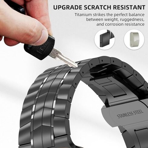 Titanium Band for Apple Watch Ultra 2&1-Grade 2 Titanium Band -Durable Lightweight Titanium Strap for Apple Watch Series 9 8 7 6 5 4 Men (49mm 45mm 44mm 42mm) in Saudi Arabia