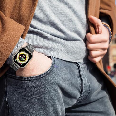 Titanium Band for Apple Watch Ultra 2&1-Grade 2 Titanium Band -Durable Lightweight Titanium Strap for Apple Watch Series 9 8 7 6 5 4 Men (49mm 45mm 44mm 42mm) in Saudi Arabia