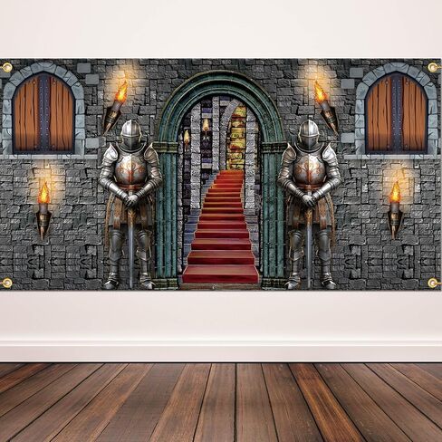 Mixweer 7 x 5 ft Medieval Party Decorations Medieval Castle Backdrop Castle Wall Backdrop Medieval Banner Medieval Wall Decor for Party Supplies Halloween Birthday Knight Themed Photo Background in Saudi Arabia
