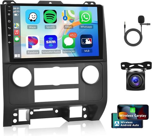 راديو سيارة 2G+64G لسيارة Ford Escape 2007-2012 / Mazda Tribute Android 13 CAR Stereo Wireless Carplay Android Auto، Rimoody شاشة لمس 9 بوصة GPS مرآة رابط بلوتوث FM/RDS HiFi WiFi كاميرا احتياطية in Saudi Arabia