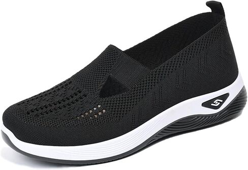 StoneLiquid Women's Comfortable Breathable Knitted Sneakers Orthopedic Walking Arch Support Soft Cut-Out Shoes in Saudi Arabia
