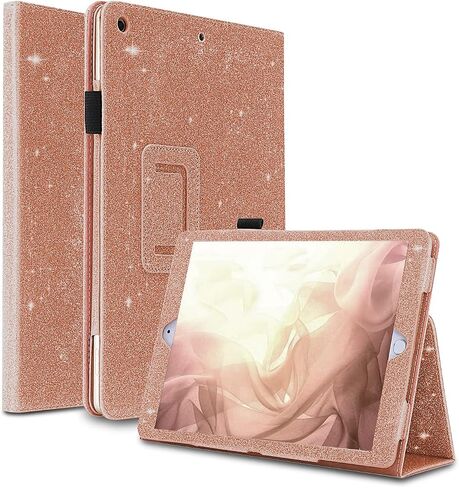 FS FANSONG Case for iPad 10.2 Inch 9th 8th 7th Generation 2021/2020/2019, Glitter Sparkle Bling Case with Pen Slot Stand Smart Cover Auto Sleep Wake up，Pink in Saudi Arabia