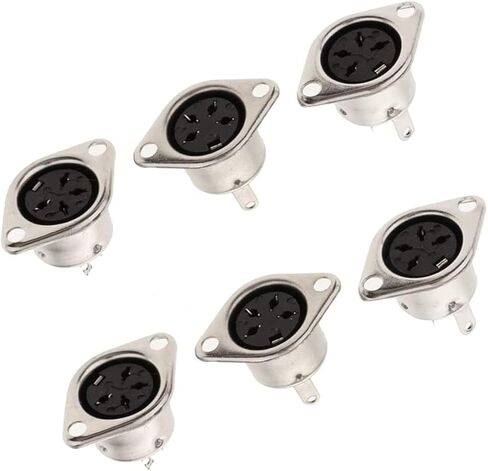 jing 5Pin DIN Female Jack Socket Connector Panel Mount Chassis Audio 2 Hole Soldering Din Jack Socket 6 Pcs in Kuwait
