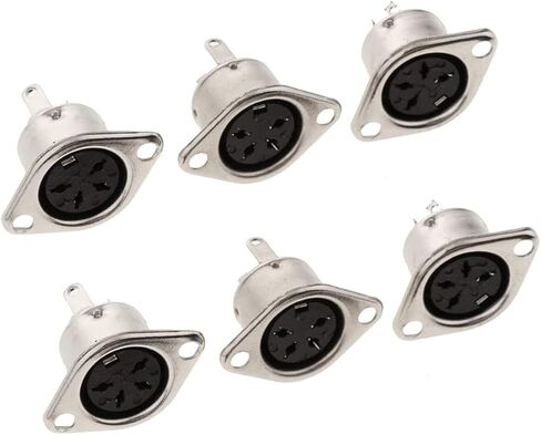 jing 5Pin DIN Female Jack Socket Connector Panel Mount Chassis Audio 2 Hole Soldering Din Jack Socket 6 Pcs in Kuwait