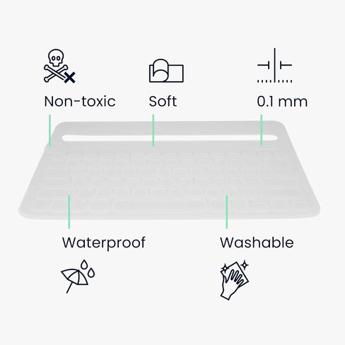 kwmobile Keyboard Cover Compatible with Logitech K480 - Keyboard Cover US English QWERTY - Black in Saudi Arabia