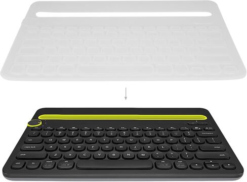 kwmobile Keyboard Cover Compatible with Logitech K480 - Keyboard Cover US English QWERTY - Black in Saudi Arabia