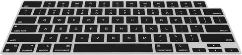 kwmobile Keyboard Cover Compatible with Apple MacBook Air 13.6 M3 2024 A3113 - Keyboard Cover US English QWERTY - Black in Saudi Arabia