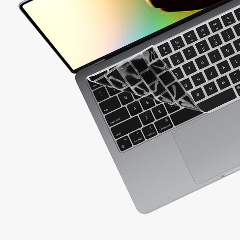 kwmobile Keyboard Cover Compatible with Apple MacBook Air 13.6 M3 2024 A3113 - Keyboard Cover US English QWERTY - Black in Saudi Arabia