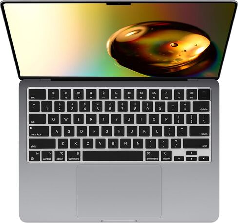 kwmobile Keyboard Cover Compatible with Apple MacBook Air 13.6 M3 2024 A3113 - Keyboard Cover US English QWERTY - Black in Saudi Arabia