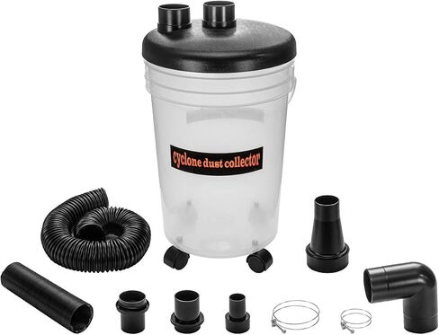POWERTEC 70293 Cyclone Dust Collector and Separator Kit w/Clear 6 Gallon Dust Bucket, Hoses, Reducers, Couplers and Hose Clamps in Saudi Arabia
