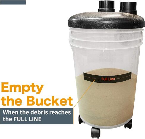 POWERTEC 70293 Cyclone Dust Collector and Separator Kit w/Clear 6 Gallon Dust Bucket, Hoses, Reducers, Couplers and Hose Clamps in Saudi Arabia
