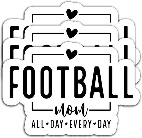 (3PCS) Football MaMa Sticker Football Stickers Decals For Books,Laptops, Tumblers, Scrapbooks, Cups, Water Bottbles, Kindles, Phone Case, Waterproof Vinyl Decal for Mom Mama Football Lovers 3" x 2.2 " in Kuwait