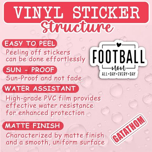 (3PCS) Football MaMa Sticker Football Stickers Decals For Books,Laptops, Tumblers, Scrapbooks, Cups, Water Bottbles, Kindles, Phone Case, Waterproof Vinyl Decal for Mom Mama Football Lovers 3" x 2.2 " in Kuwait