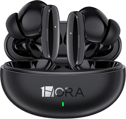 1 Hora Wireless Earphones Bluetooth 5.3, in-Ear Headphones with Charging case, Built-in mic Wireless Earbuds Compatible with iPhone, Android Smartphone, Tablet, Laptop (Black) in Saudi Arabia
