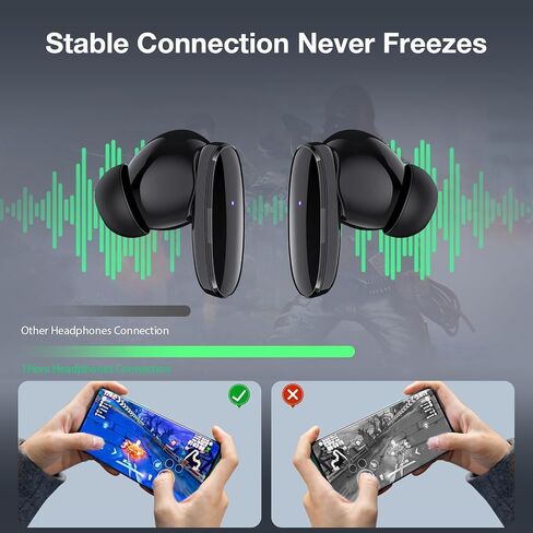 1 Hora Wireless Earphones Bluetooth 5.3, in-Ear Headphones with Charging case, Built-in mic Wireless Earbuds Compatible with iPhone, Android Smartphone, Tablet, Laptop (Black) in Saudi Arabia