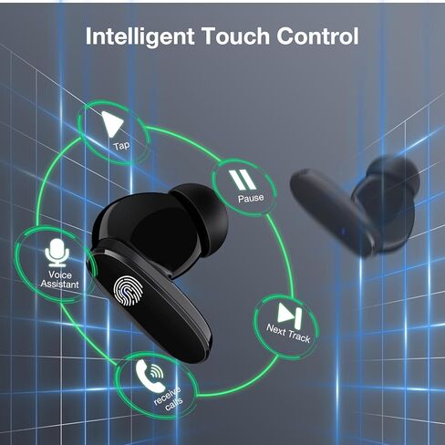 1 Hora Wireless Earphones Bluetooth 5.3, in-Ear Headphones with Charging case, Built-in mic Wireless Earbuds Compatible with iPhone, Android Smartphone, Tablet, Laptop (Black) in Saudi Arabia