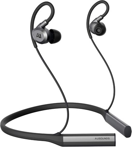 سماعات أذن ausounds AU-Flex ANC بخاصية إلغاء الضوضاء LDAC بلوتوث لاسلكية مستوية مغناطيسية حول الرقبة in Saudi Arabia