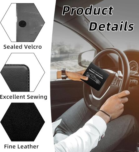 Augeny 2PCS Car Registration and Insurance Holder, Auto Essential Glove Box Organizer for Driver License Document, Vehicle Paperwork Case Wallet with Closure for Men Women(Gold Printing, Blue) in Saudi Arabia