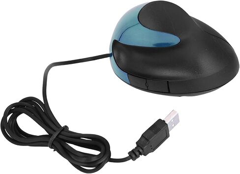 ماوس ألعاب سلكي بدقة 3200 نقطة في البوصة، ماوس USB سلكي عمودي، تصميم مريح، ماوس ألعاب لمسند المعصم، ماوس ألعاب عمودي، مناسب لأجهزة الكمبيوتر المحمولة (أزرق) in Kuwait