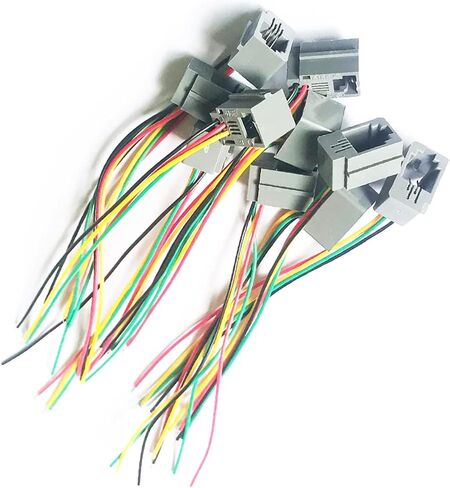 with Wires RJ9 Female Connector 4P4C PCB Socket Mount Telephone Connectors Adapters Grey - (15 Pcs) in Kuwait