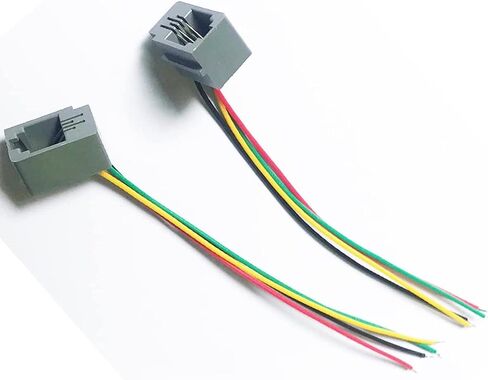 with Wires RJ9 Female Connector 4P4C PCB Socket Mount Telephone Connectors Adapters Grey - (15 Pcs) in Kuwait