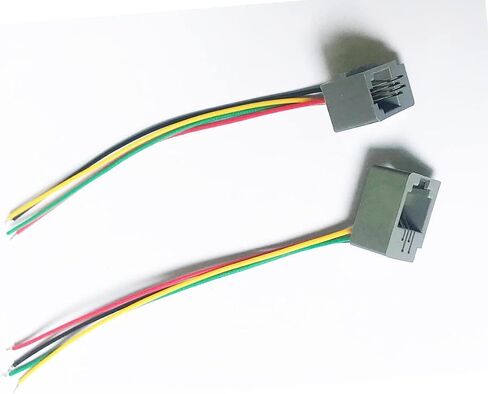 with Wires RJ9 Female Connector 4P4C PCB Socket Mount Telephone Connectors Adapters Grey - (15 Pcs) in Kuwait