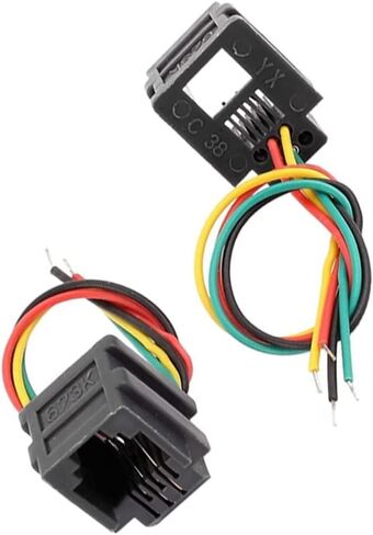 مع أسلاك RJ9 أنثى موصل 4P4C PCB مقبس جبل موصلات الهاتف محولات رمادي - (15 قطعة) in Kuwait