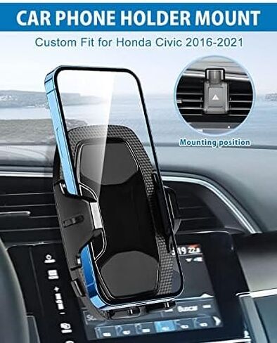 Cartist Car Phone Holder Mount Compatible with Honda Civic 2016-2021 Accessories Adjustable Air Vent Mount Hands Free Holder Cradle Compatiable with All Smartphones in Saudi Arabia