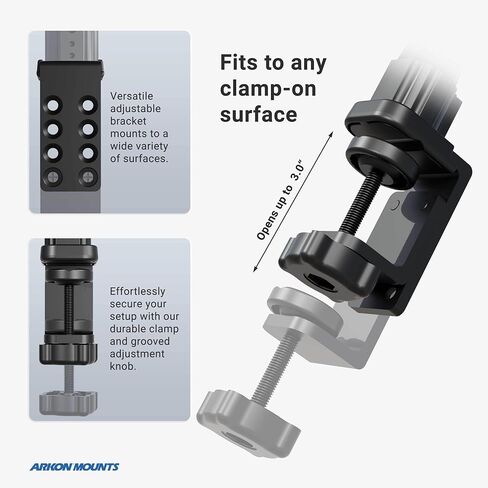 ARKON Mounts Remarkable Creator Pro Stand with Clamp Base | For Content Creators & Hobbyists | Mounts Phones | Heavy-Duty Desk Clamp Phone Holder | Fits iPhone, Samsung, Google, & More in Saudi Arabia