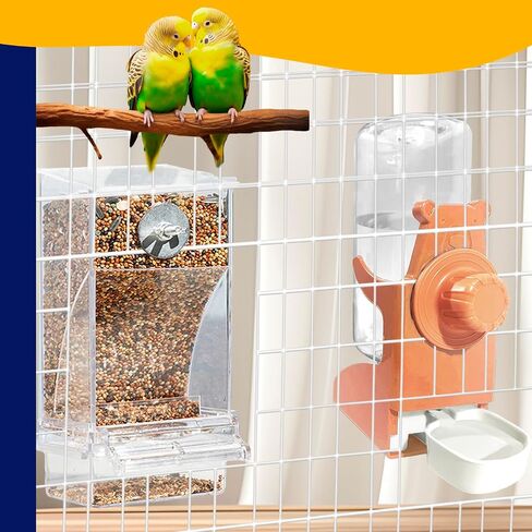 VERTUPET No Mess Bird Feeder حاوية طعام أكريليك شفافة أوتوماتيكية لقفص تغذية الببغاء الأوتوماتيكية حاوية البذور ملحقات القفص للببغاء الكناري وكوكاتيل فينش in Saudi Arabia