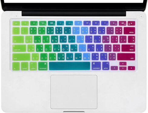غطاء لوحة المفاتيح من السيليكون التايلاندي HRH لجهاز MacBook Air 13، لجهاز MacBook Pro 13/15/17 (مع أو بدون شاشة Retina، 2015 أو إصدار أقدم)، لجهاز iMac Older USA Layout Keyboard Protector - أزرق متدرج in Kuwait