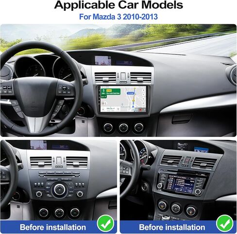 2G + 64G ستيريو سيارة لمازدا 3 راديو 2010-2013 أندرويد 13 راديو مع Carplay لاسلكي Android Auto 9 بوصة شاشة تعمل باللمس راديو سيارة بلوتوث مع نظام تحديد المواقع والملاحة HiFi WiFi FM RDS وحدة رئيسية مع كاميرا احتياطية in Saudi Arabia