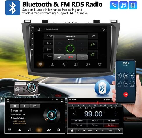 2G + 64G ستيريو سيارة لمازدا 3 راديو 2010-2013 أندرويد 13 راديو مع Carplay لاسلكي Android Auto 9 بوصة شاشة تعمل باللمس راديو سيارة بلوتوث مع نظام تحديد المواقع والملاحة HiFi WiFi FM RDS وحدة رئيسية مع كاميرا احتياطية in Saudi Arabia
