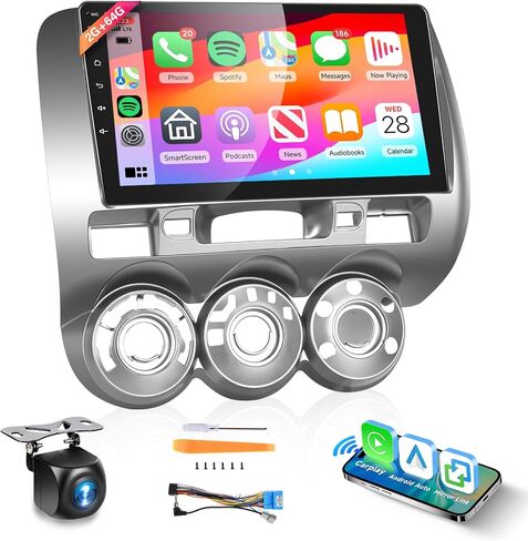 [2G+64G] لراديو Honda Fit 2004-2010 9 بوصة ستيريو سيارة أندرويد مع CarPlay لاسلكي Android Auto 32EQ 1080P شاشة لمس سيارة مع راديو FM DSP بلوتوث واي فاي GPS مرآة رابط كاميرا احتياطية ميكروفون in Saudi Arabia