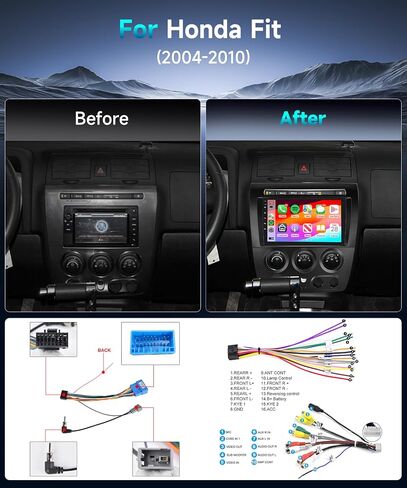 [2G+64G] لراديو Honda Fit 2004-2010 9 بوصة ستيريو سيارة أندرويد مع CarPlay لاسلكي Android Auto 32EQ 1080P شاشة لمس سيارة مع راديو FM DSP بلوتوث واي فاي GPS مرآة رابط كاميرا احتياطية ميكروفون in Saudi Arabia