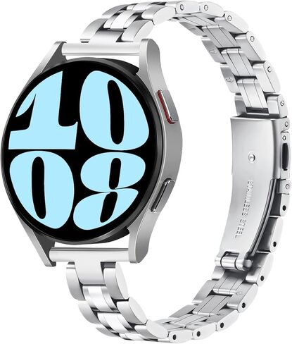 حزام رفيع متوافق مع ساعة Samsung Galaxy Watch 7/FE/6/5/4 40 مم 44 مم، 5 Pro 45 مم، ساعة 6/4 كلاسيكية 43 مم 47 مم 42 مم 46 مم، 20 مم حزام معصم بديل من الفولاذ المقاوم للصدأ للنساء والرجال in Kuwait