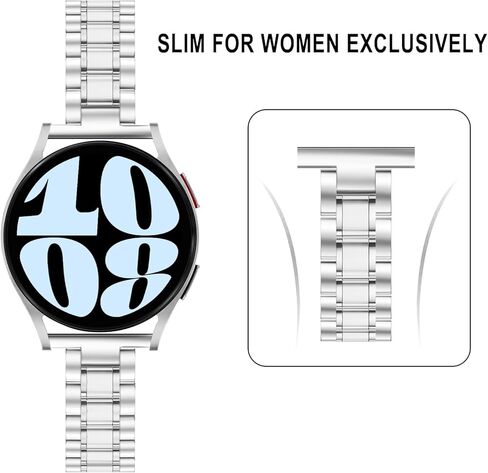 حزام رفيع متوافق مع ساعة Samsung Galaxy Watch 7/FE/6/5/4 40 مم 44 مم، 5 Pro 45 مم، ساعة 6/4 كلاسيكية 43 مم 47 مم 42 مم 46 مم، 20 مم حزام معصم بديل من الفولاذ المقاوم للصدأ للنساء والرجال in Kuwait