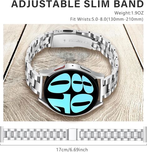 حزام رفيع متوافق مع ساعة Samsung Galaxy Watch 7/FE/6/5/4 40 مم 44 مم، 5 Pro 45 مم، ساعة 6/4 كلاسيكية 43 مم 47 مم 42 مم 46 مم، 20 مم حزام معصم بديل من الفولاذ المقاوم للصدأ للنساء والرجال in Kuwait