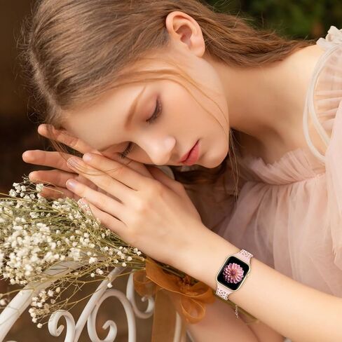 6 Pack Lace Cute Silicone Band Compatible with Apple Watch Bands 38mm 40mm 41mm 42mm 44mm 45mm 46mm 49mm Women,Slim Engraved Floral Sport Strap for iWatch Bands Ultra SE Series 10 9 8 7 6 5 4 3 2 1 in Saudi Arabia
