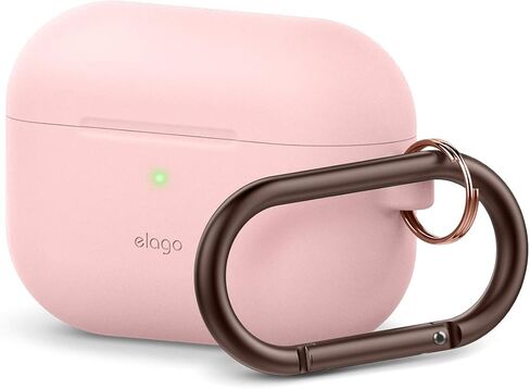 حافظة elago الأصلية متوافقة مع حافظة Apple AirPods Pro - غطاء سيليكون واقٍ مع سلسلة مفاتيح، فتحة دقيقة، تدعم الشحن اللاسلكي (أخضر فاتح) in Saudi Arabia