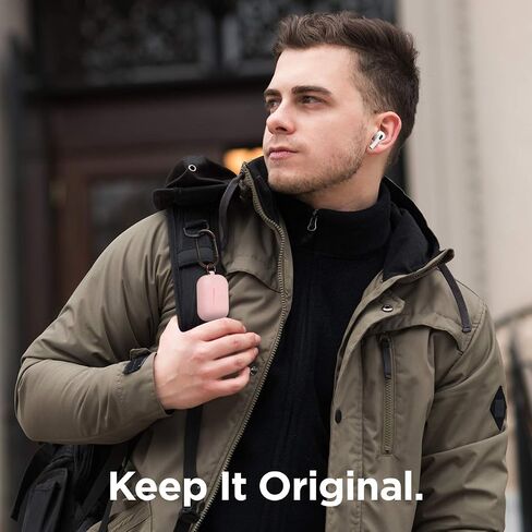 حافظة elago الأصلية متوافقة مع حافظة Apple AirPods Pro - غطاء سيليكون واقٍ مع سلسلة مفاتيح، فتحة دقيقة، تدعم الشحن اللاسلكي (أخضر فاتح) in Saudi Arabia