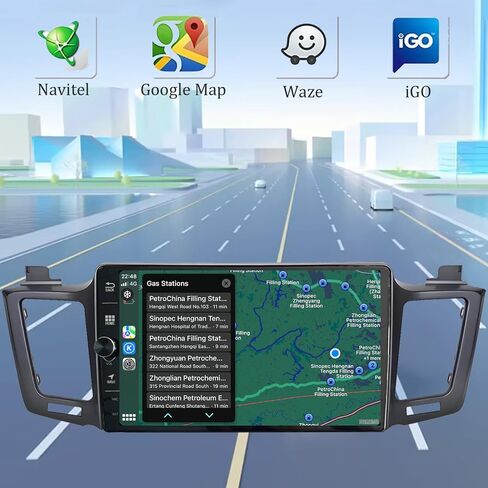 لتويوتا RAV4 2013-2018 ستيريو راديو أندرويد مع مقبض التحكم وحدة الرأس 10.1 بوصة 1280 * 800 HD شاشة تعمل باللمس مع Android Auto Wireless CarPlay 5G WiFi GPS Navigation Bluetooth DSP Backup AHD Camera in Kuwait